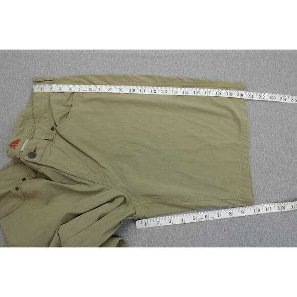 LL Bean Shorts Mens 35W Brown Chino Flat Front Nylon Stretch Performance - Picture 6 of 6